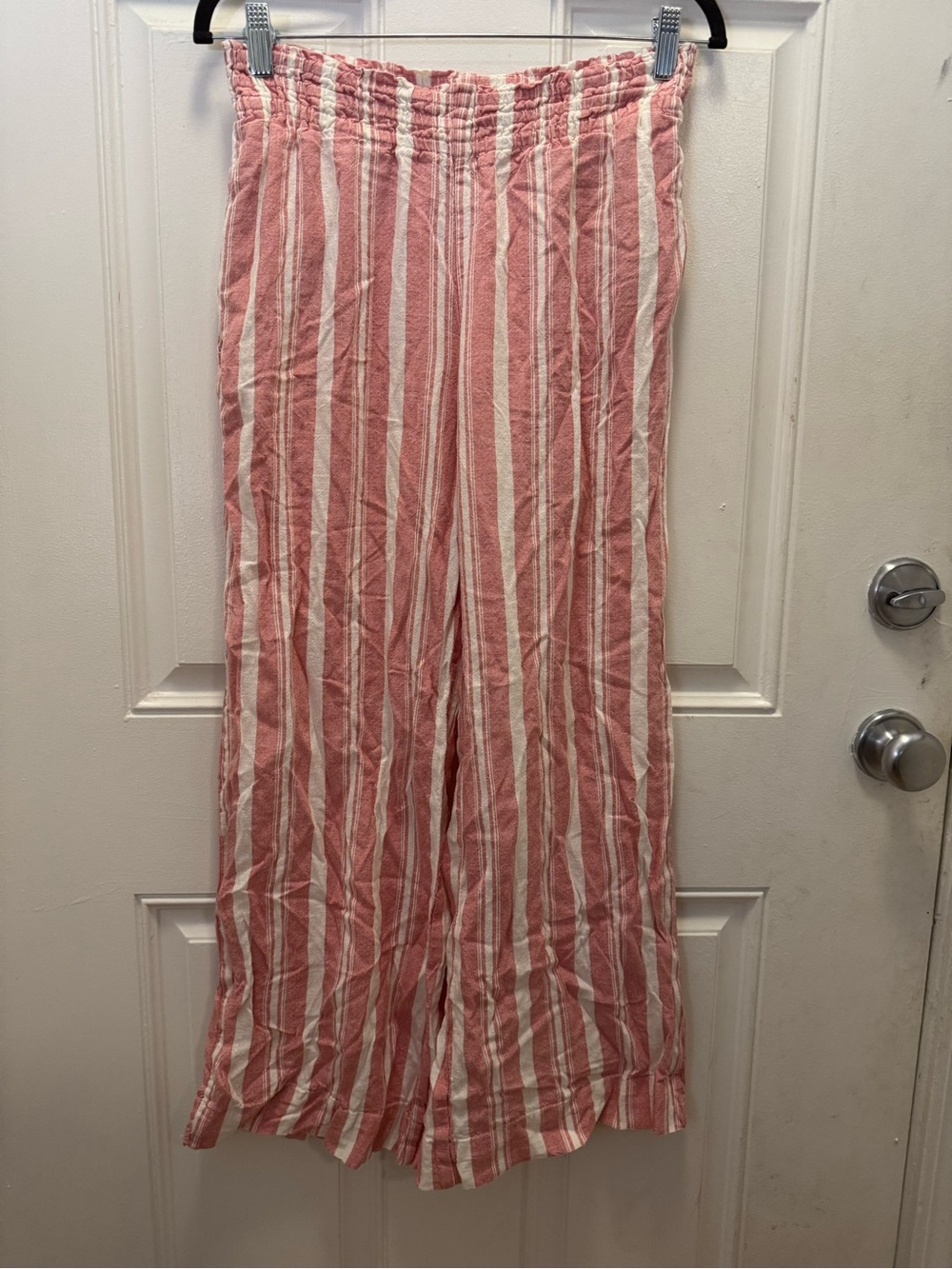 a new day Pink and White Vertical Stripe Wide-Leg Pants 0427